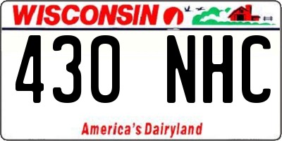 WI license plate 430NHC