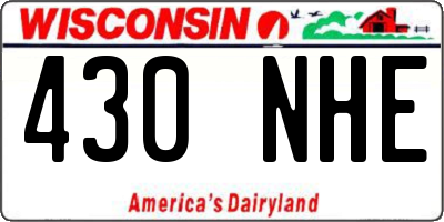 WI license plate 430NHE