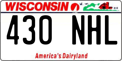 WI license plate 430NHL