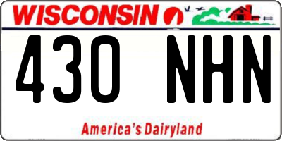 WI license plate 430NHN