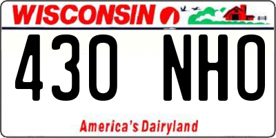 WI license plate 430NHO