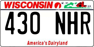 WI license plate 430NHR