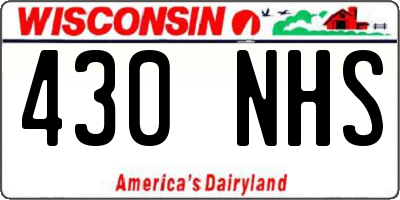 WI license plate 430NHS