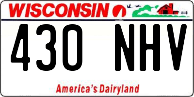 WI license plate 430NHV