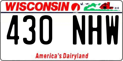 WI license plate 430NHW