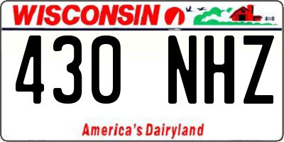 WI license plate 430NHZ