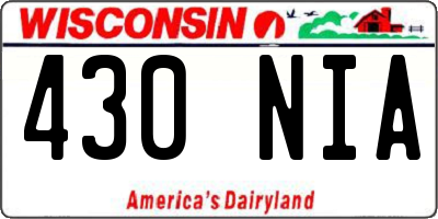 WI license plate 430NIA