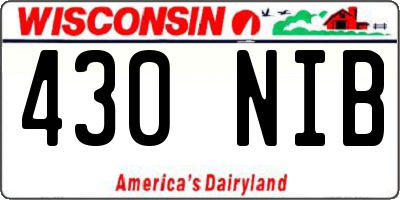 WI license plate 430NIB