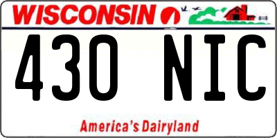 WI license plate 430NIC
