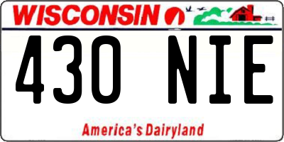 WI license plate 430NIE