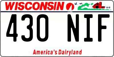 WI license plate 430NIF