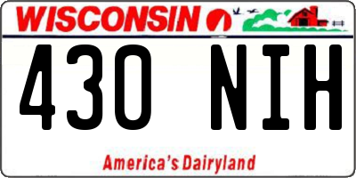 WI license plate 430NIH