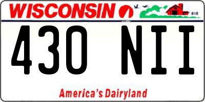 WI license plate 430NII