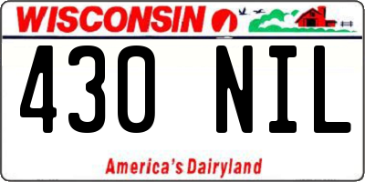 WI license plate 430NIL
