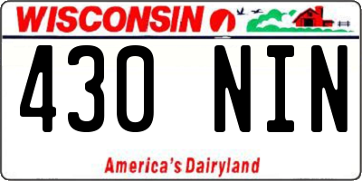 WI license plate 430NIN