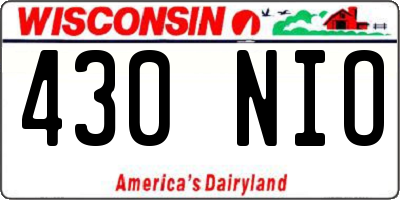 WI license plate 430NIO