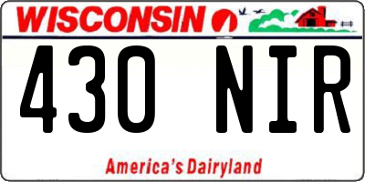 WI license plate 430NIR