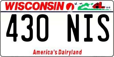 WI license plate 430NIS