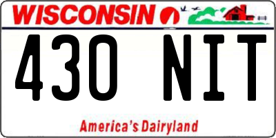 WI license plate 430NIT