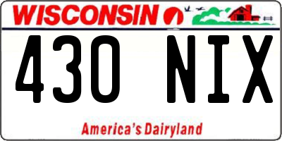 WI license plate 430NIX