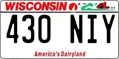 WI license plate 430NIY