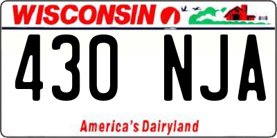 WI license plate 430NJA