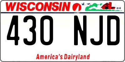 WI license plate 430NJD