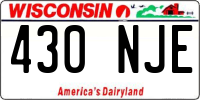 WI license plate 430NJE