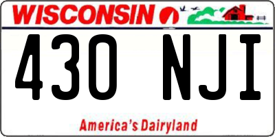 WI license plate 430NJI