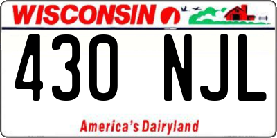 WI license plate 430NJL