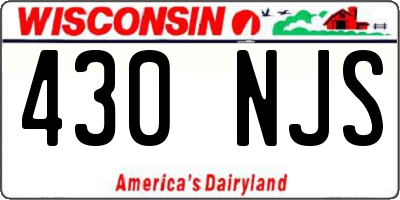 WI license plate 430NJS