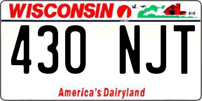 WI license plate 430NJT
