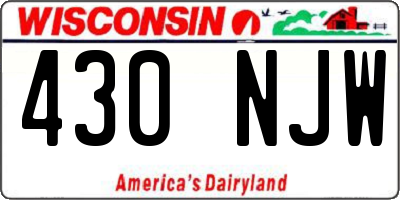 WI license plate 430NJW