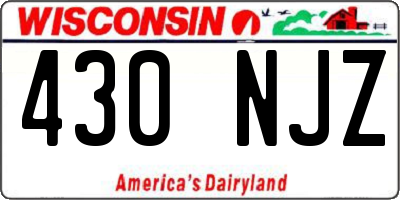WI license plate 430NJZ