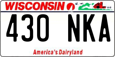 WI license plate 430NKA