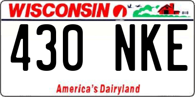 WI license plate 430NKE