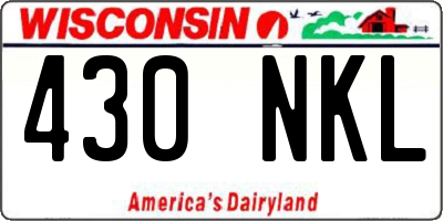 WI license plate 430NKL