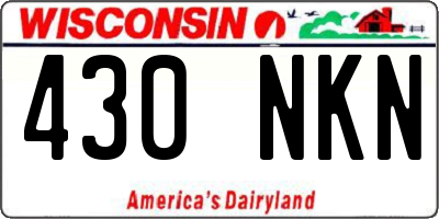 WI license plate 430NKN