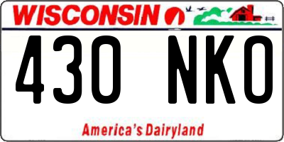 WI license plate 430NKO