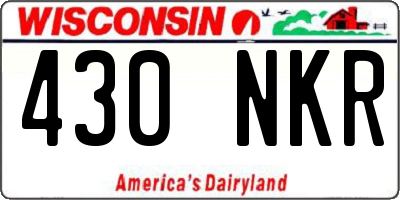 WI license plate 430NKR