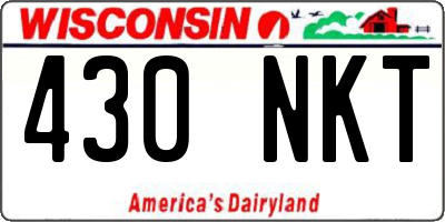 WI license plate 430NKT