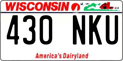 WI license plate 430NKU