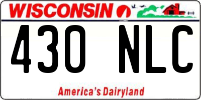 WI license plate 430NLC