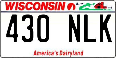 WI license plate 430NLK