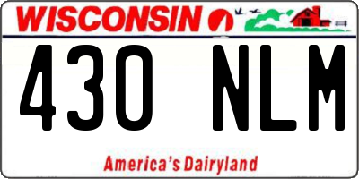 WI license plate 430NLM