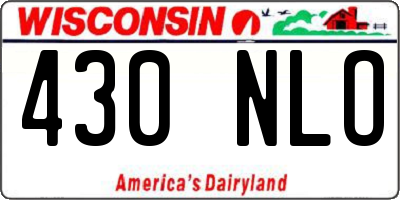 WI license plate 430NLO
