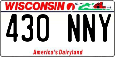 WI license plate 430NNY