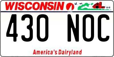 WI license plate 430NOC