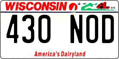 WI license plate 430NOD