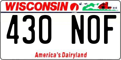 WI license plate 430NOF
